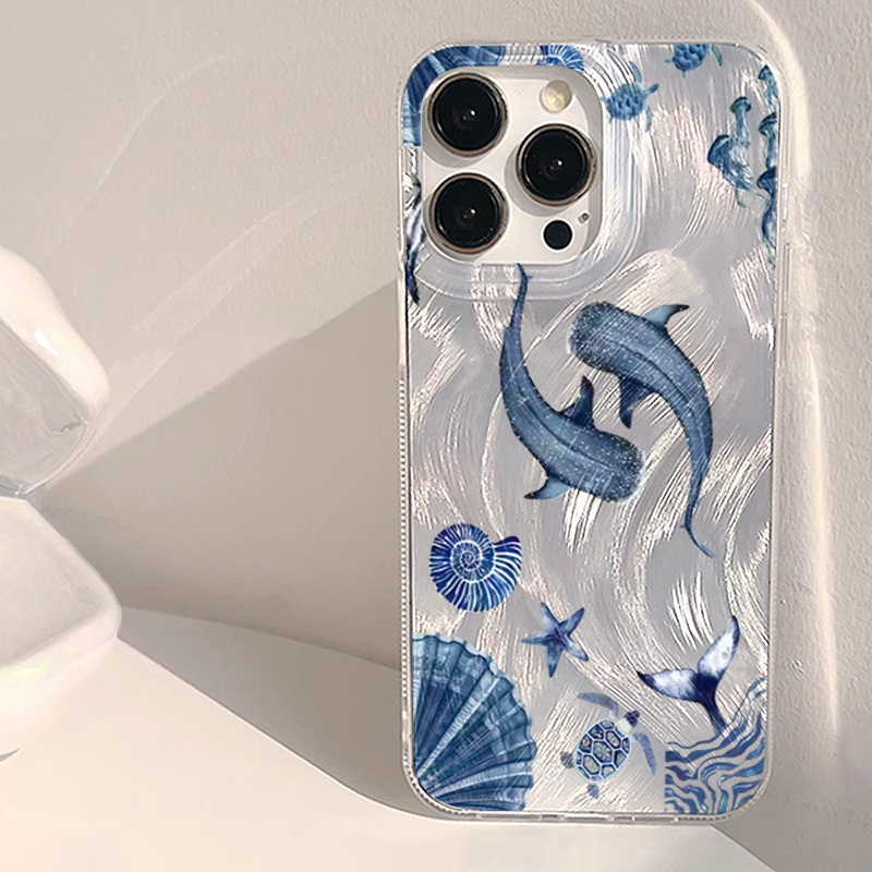 Phone Cases Galaxy A16 5G - 바다 동물 고래 거북이 트렌디 폰