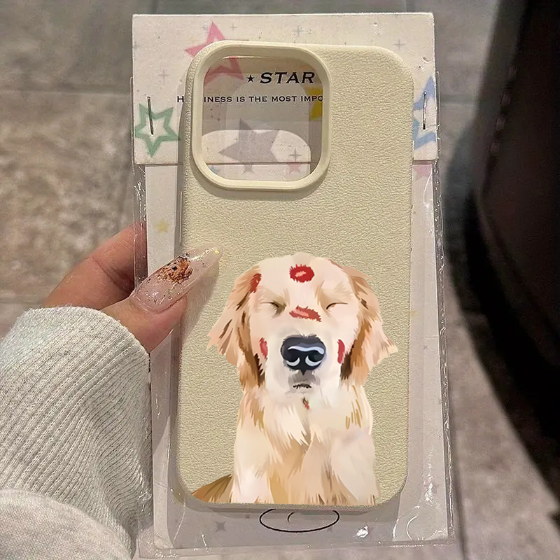Phone Cases Galaxy A16 5G - 귀여운 골든 리트리버 레드 립 프린트