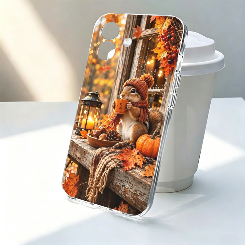 Phone Cases For Iphone 16 - 만화 동물 다람쥐 실리콘 폰 케이스