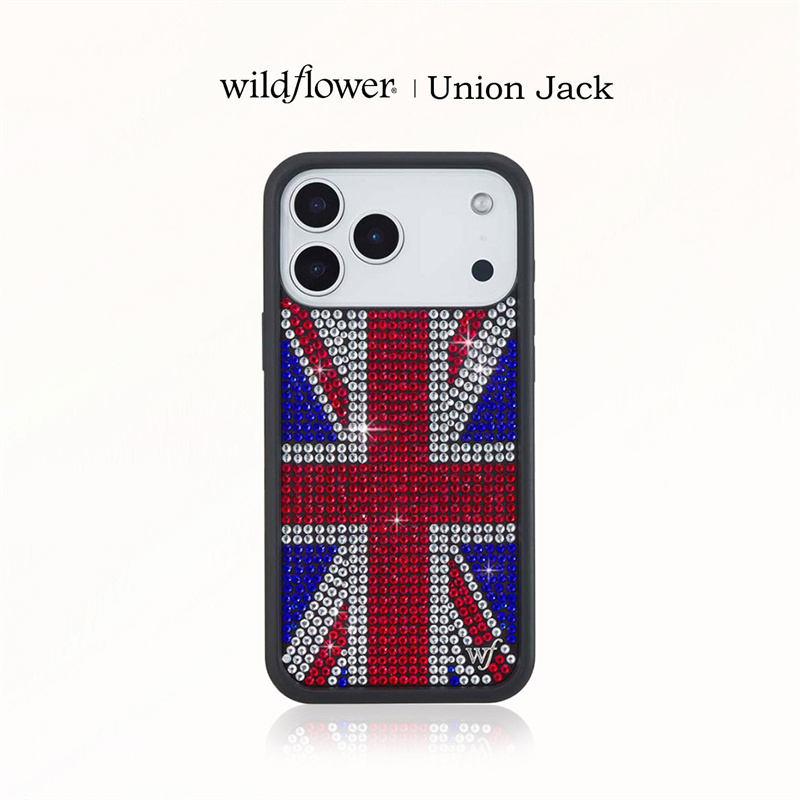 반짝이는 라인스톤 장식의 유니언잭과 야생화 디자인이 적 - Phone Cases London 리뷰 및 가격