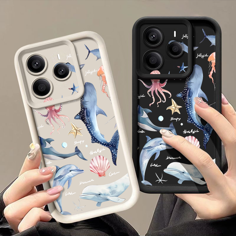 귀여운 돌고래 무늬 소프트 케이스 샤오미 레드미 노트  - Phone Cases Xiaomi 15 리뷰 및 가격