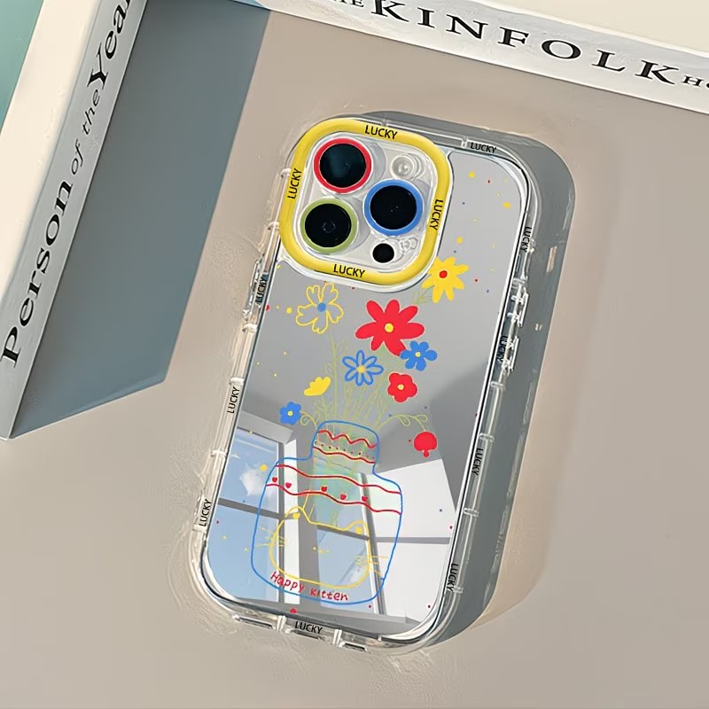 여름 데이지 고양이 꽃병 디자인 미러 폰 케이스 아이폰 - Phone Cases Xr Iphone 리뷰 및 가격