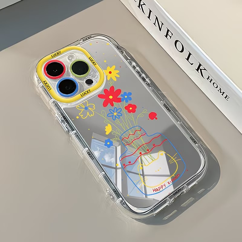 여름 데이지 고양이 꽃병 디자인 미러 폰 케이스 아이폰 - Phone Cases Xr Iphone 리뷰 및 가격