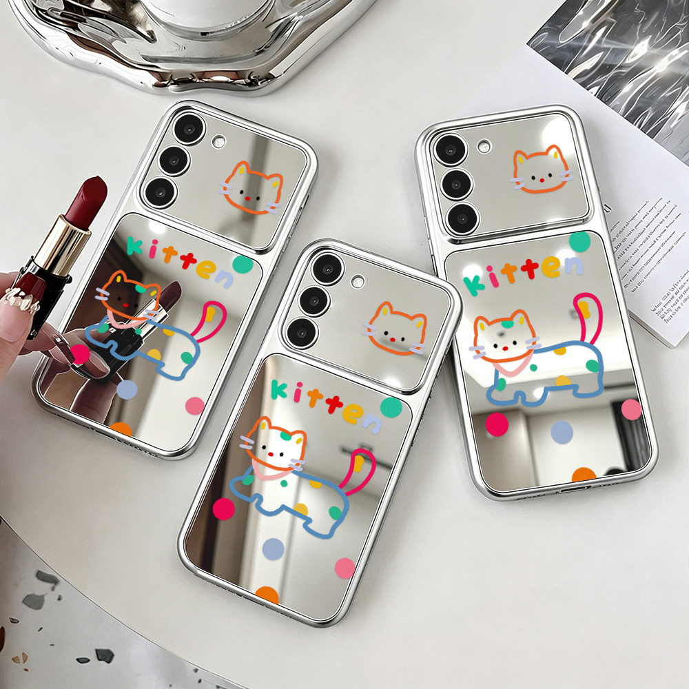 귀여운 고양이 디자인의 거울 케이스, 삼성 A55 5G - Phone Cases Galaxy A16 5G 리뷰 및 가격