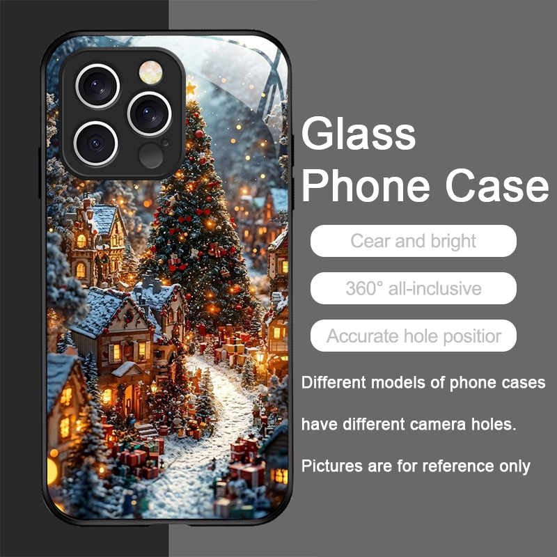 크리스마스 트리 선물 눈 덮인 마을 풍경 창의적인 아이 - Phone Cases For Iphone 16 리뷰 및 가격